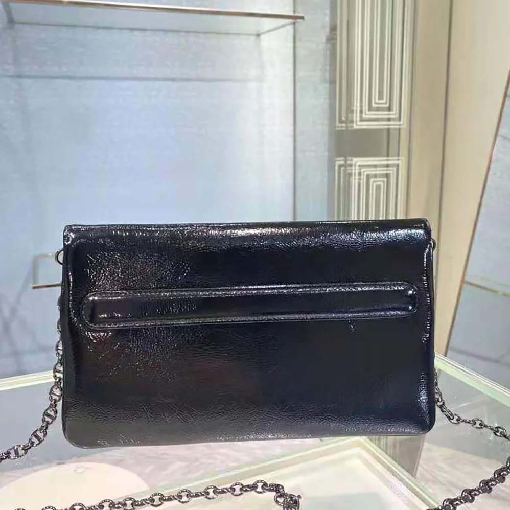 Dior Medium Diordouble Bag Black Crinkled Patent Lambskin for Women Dior Medium Diordouble Bag Black Crinkled Patent Lambskin for Women