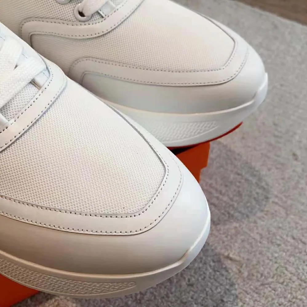 Hermes Giga Sneaker in Stitched Mesh and Calfskin for Unisex in White Hermes Giga Sneaker in Stitched Mesh and Calfskin for Unisex in White