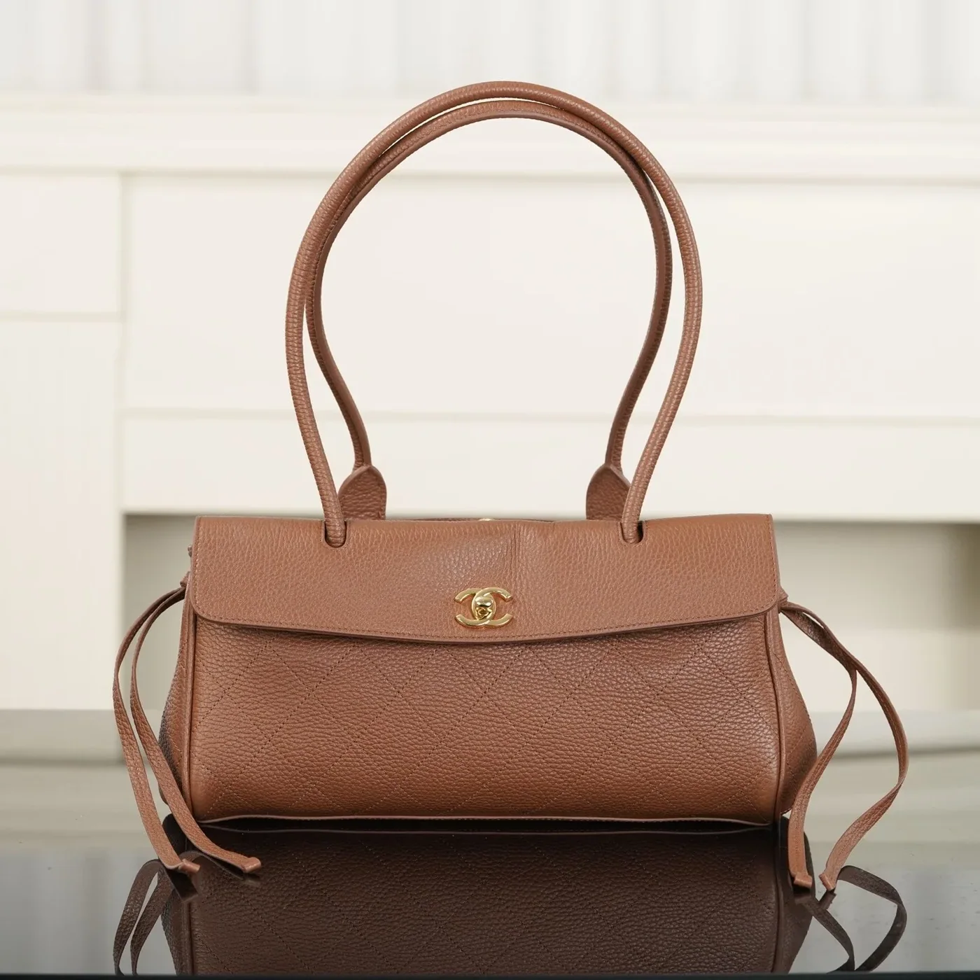 Chanel Small Shopping Shoulder Bag in Camel Gold Hardware Chanel Small Shopping Shoulder Bag in Camel Gold Hardware