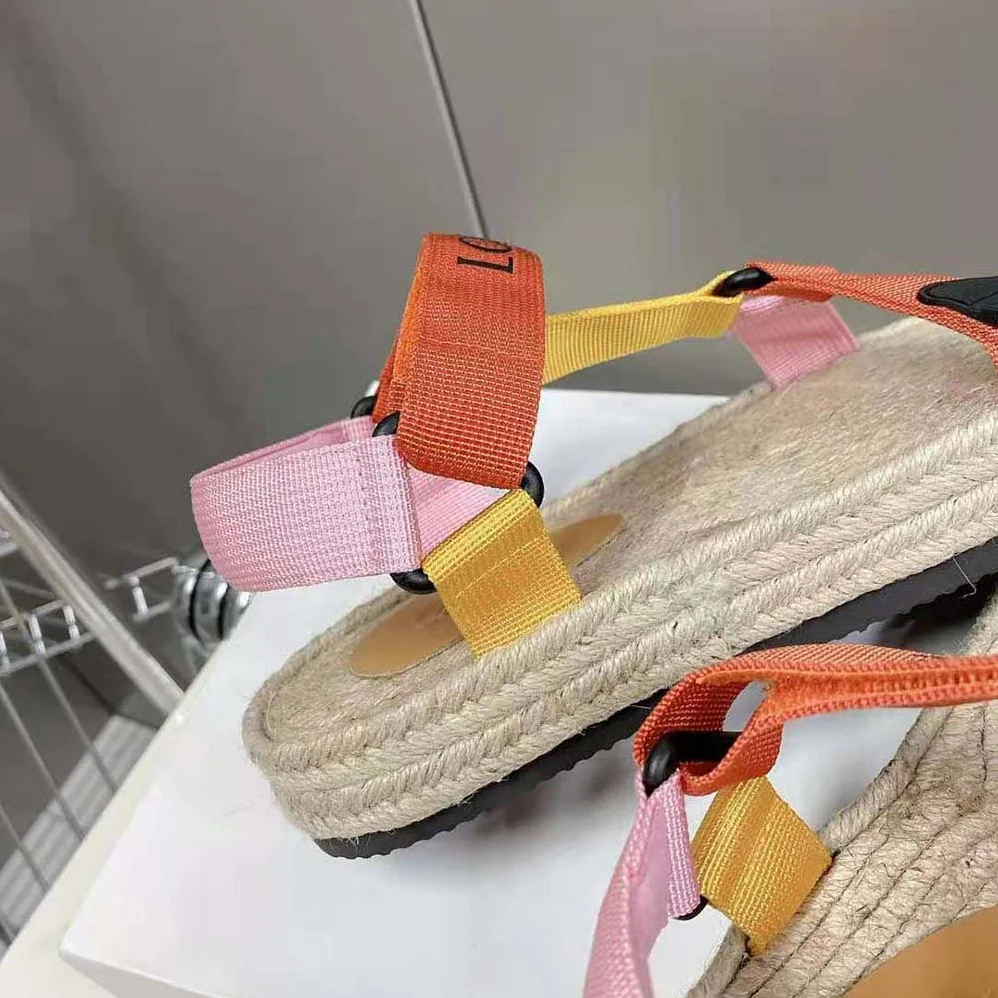 Loewe Strappy Espadrille in Nylon for Women in Orange