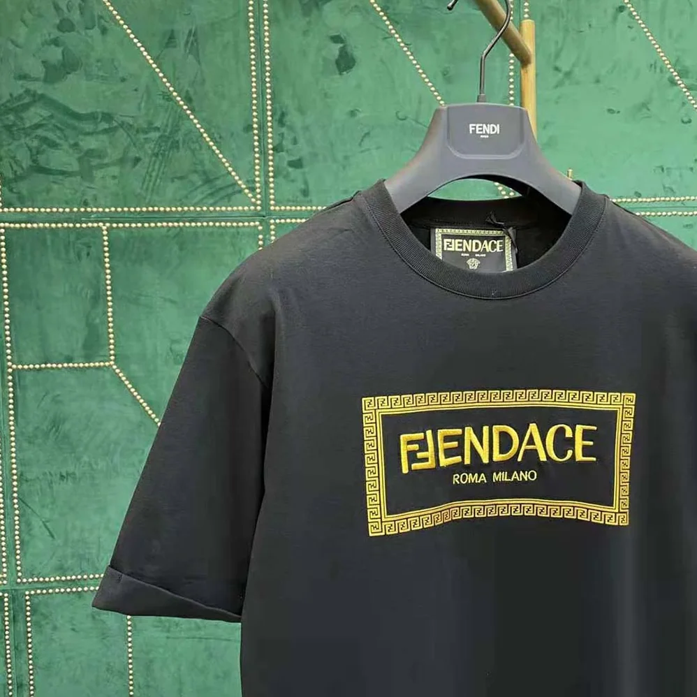 Fendi Fendace Logo Black Jersey T for Men in shirt Fendi Fendace Logo Black Jersey T for Men in shirt