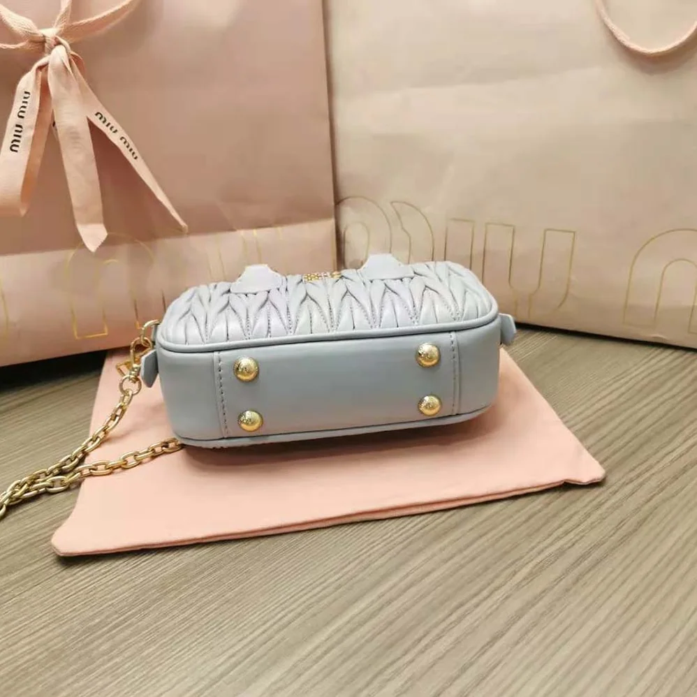 Miu Miu Matelassé Nappa Leather Top-Handle Mini-Bag for Women in Silver