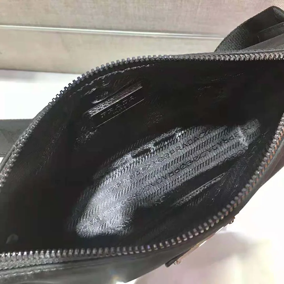 Prada Nylon and Saffiano Leather Bag with Strap for Men in Black Prada Nylon and Saffiano Leather Bag with Strap for Men in Black