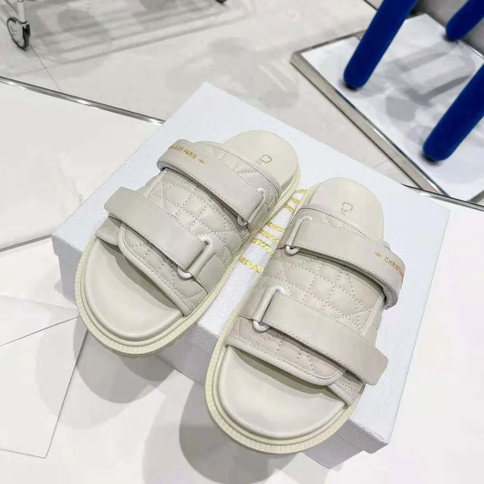 Dior Dio(r)evolution Slide White Quilted Cannage Calfskin for Women