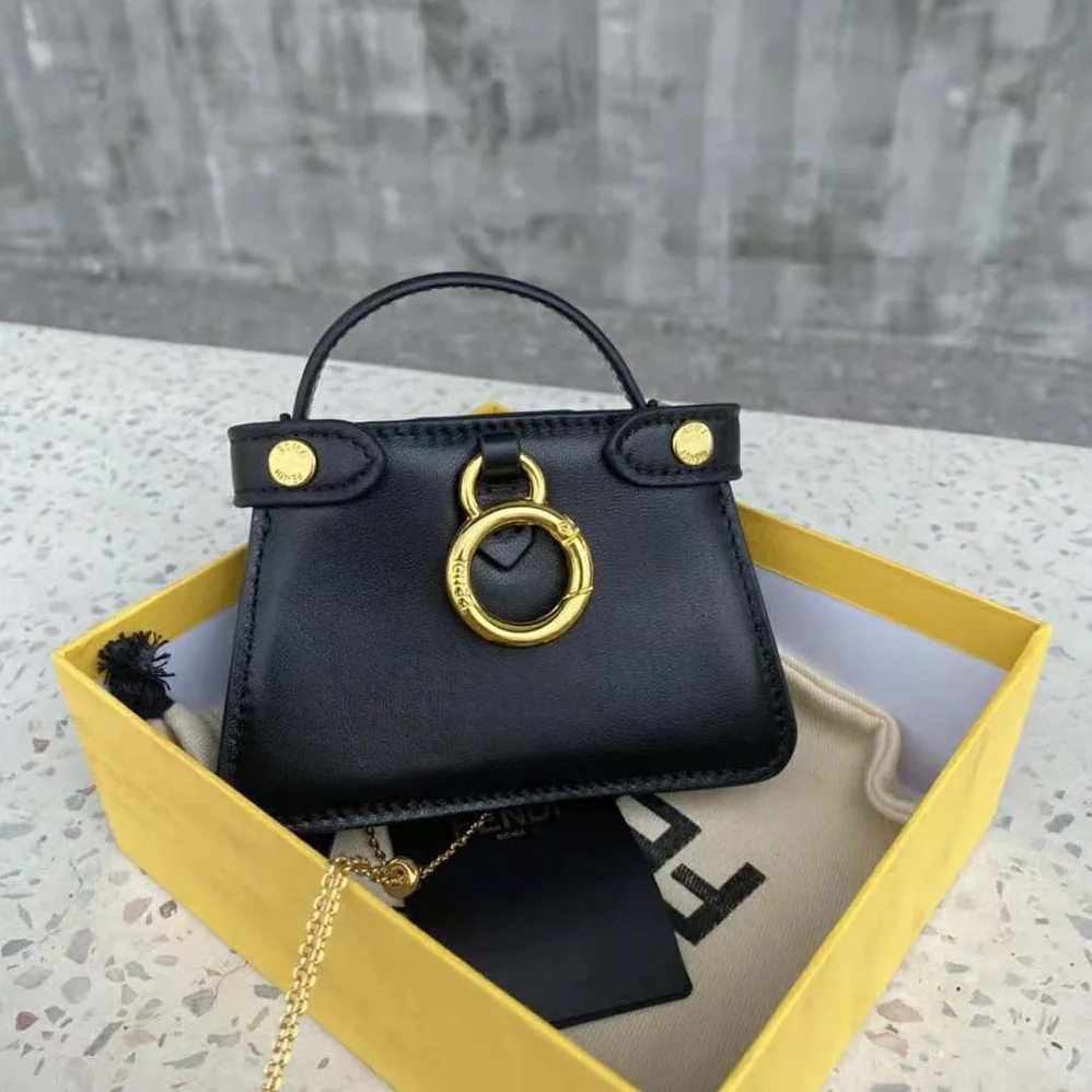 Fendi Pico Peekaboo Charm Light Nappa Leather Charm for Women in Black Fendi Pico Peekaboo Charm Light Nappa Leather Charm for Women in Black