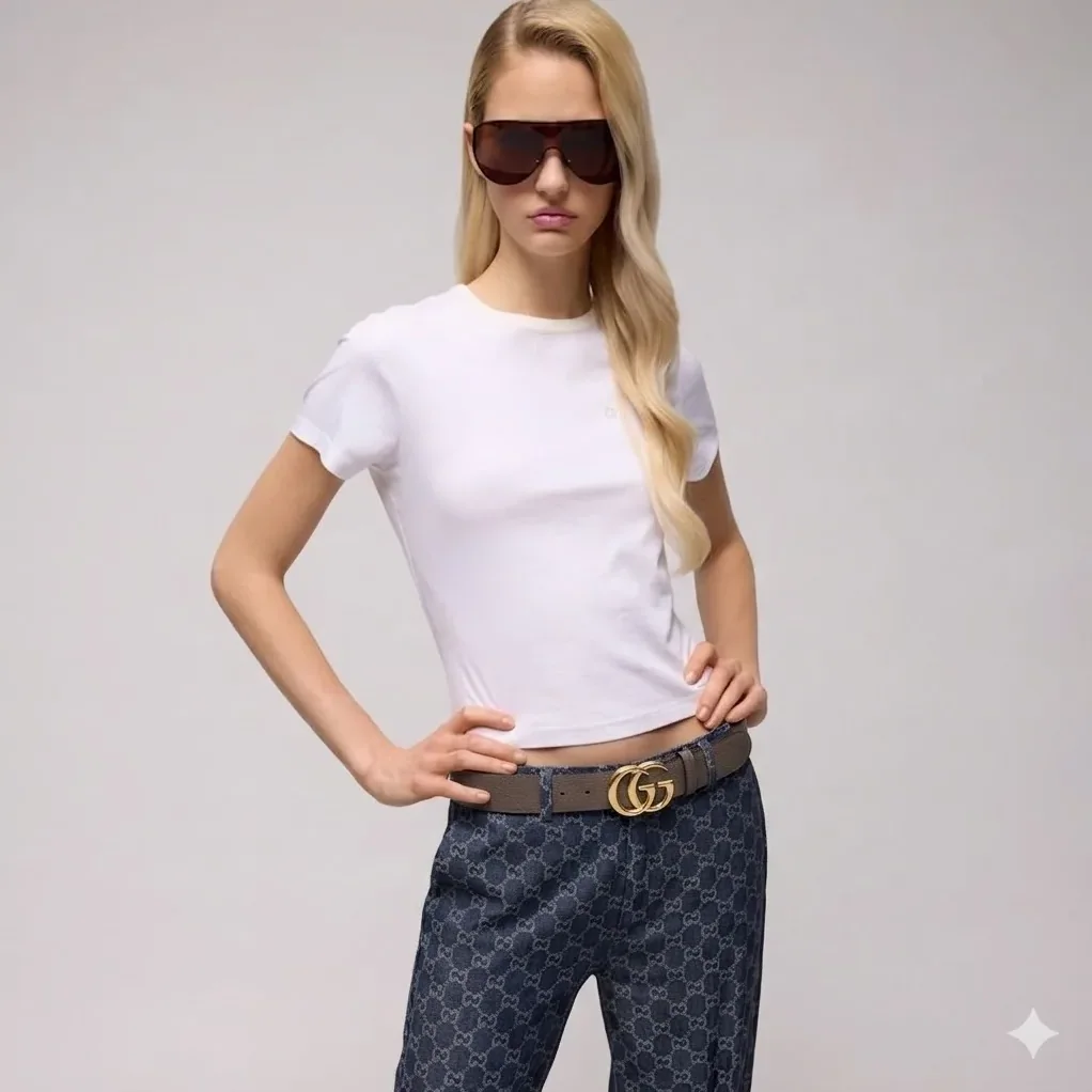 Gucci Marmont Wide Belt Dark Taupe