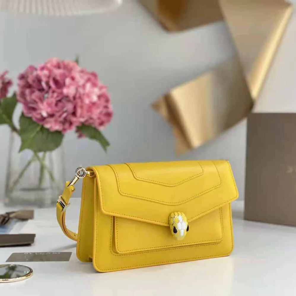 Bvlgari Serpenti Forever East-West Shoulder Bag for Women in Yellow Bvlgari Serpenti Forever East-West Shoulder Bag for Women in Yellow
