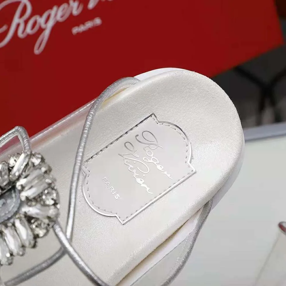 Roger Vivier Slidy Viv' Strass Buckle Mules in PVC for Women Roger Vivier Slidy Viv' Strass Buckle Mules in PVC for Women