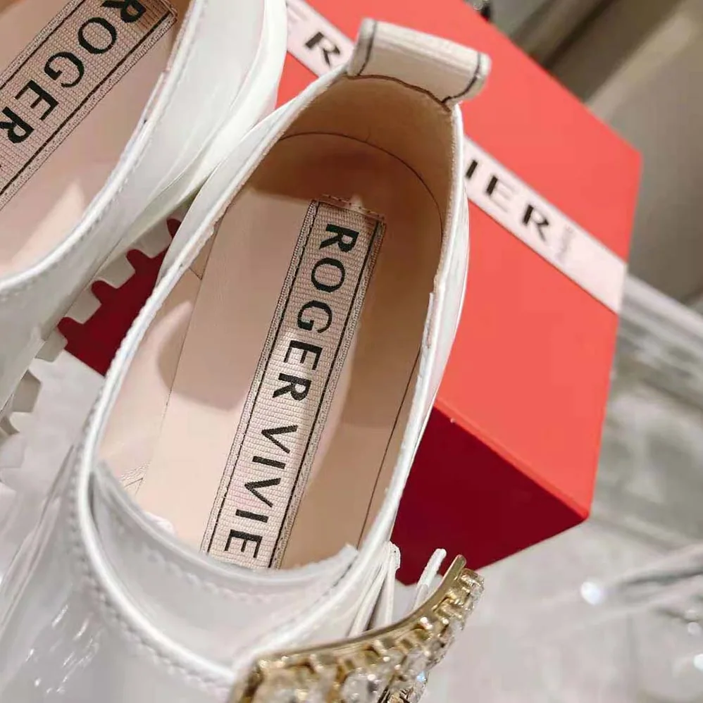 Roger Vivier Viv' Go-Thick Strass Buckle Loafers in Patent Leather for Women Roger Vivier Viv' Go-Thick Strass Buckle Loafers in Patent Leather for Women