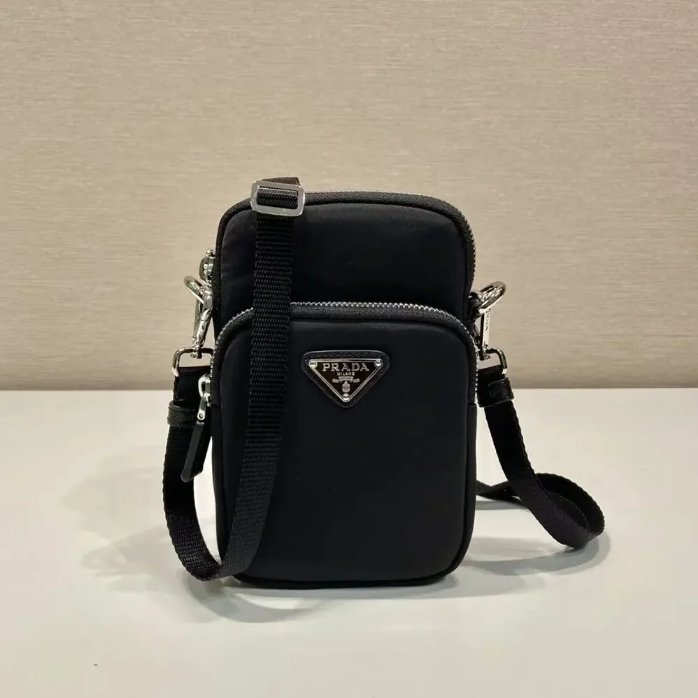 Prada Nylon Logo Smartphone Case for Men in Black Prada Nylon Logo Smartphone Case for Men in Black