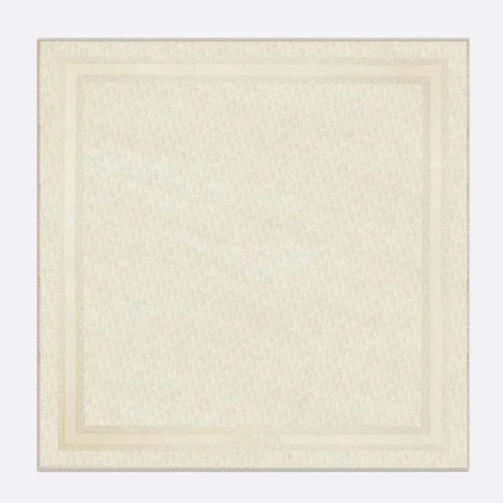 Dior Oblique Shawl Gold-Tone Silk Blend and Metallic Thread for Unisex Dior Oblique Shawl Gold-Tone Silk Blend and Metallic Thread for Unisex