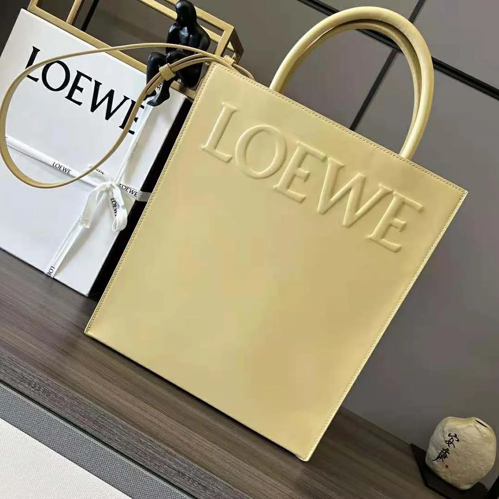 Loewe LOEWE Standard A4 Tote in Sleek Calfskin for Women in Gold Loewe LOEWE Standard A4 Tote in Sleek Calfskin for Women in Gold
