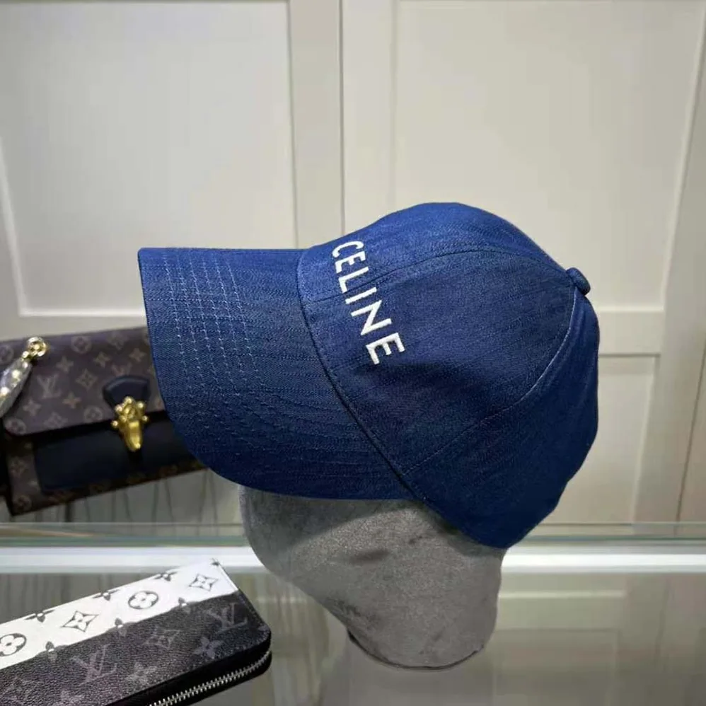 Celine Baseball Cap in Cotton for Women in Navy