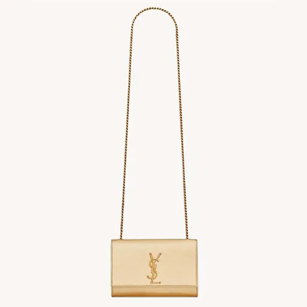 Saint Laurent YSL Kate Small In Metallic Leather for Women in Gold
