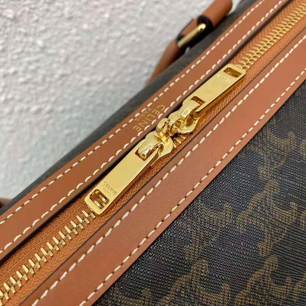 Celine Boston Bag in Triomphe Canvas for Women in Brown Celine Boston Bag in Triomphe Canvas for Women in Brown