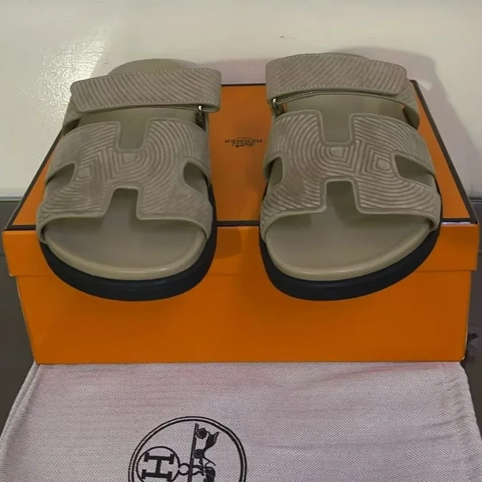 Hermes Chypre Sandal Dark Grey Hermes Chypre Sandal Dark Grey