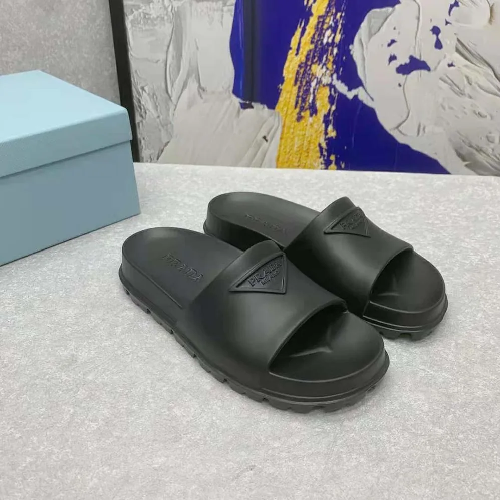 Prada Rubber Slides In 20 mm Heel Height for Women in Black