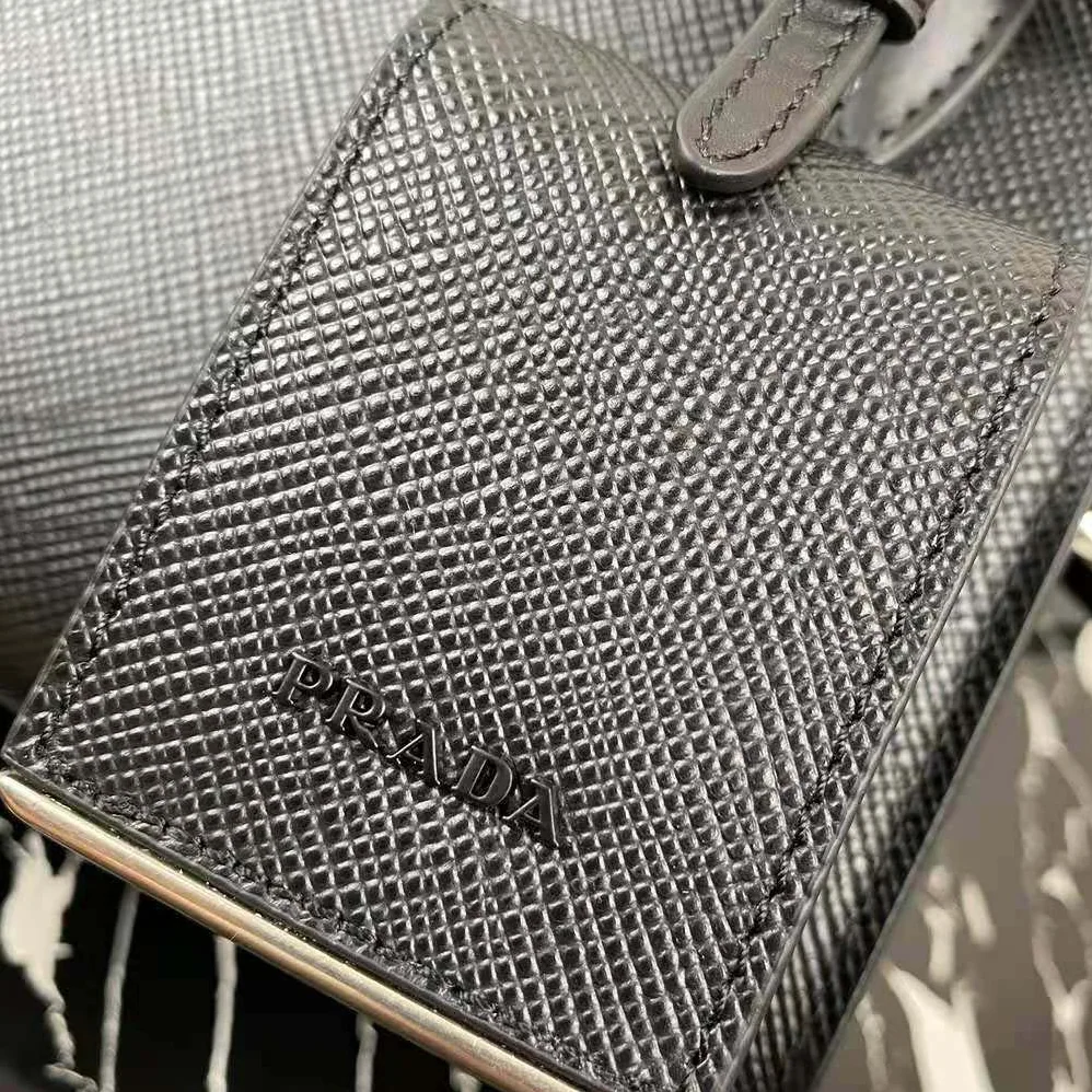 Prada Monochrome Saffiano Leather Bag for Women in Black