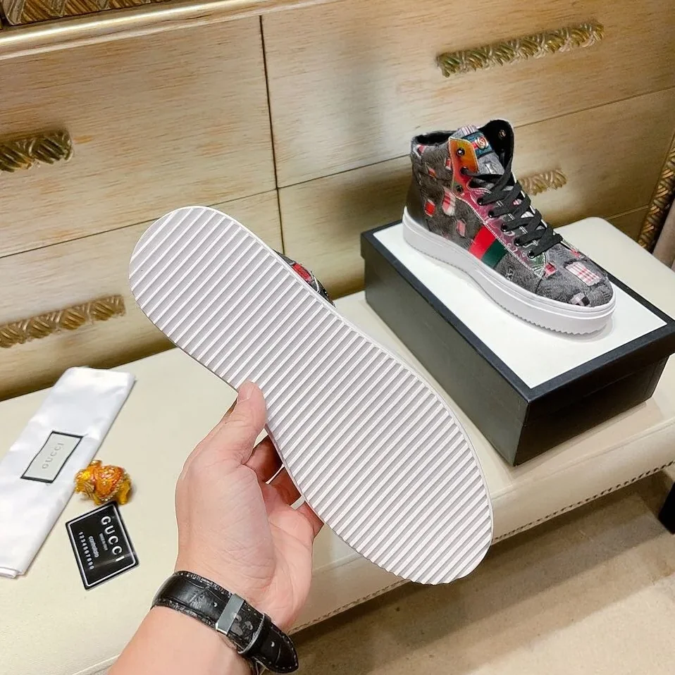 Gucci Basket Jean's High Top With Bee Sneaker Black for Men Gucci Basket Jean's High Top With Bee Sneaker Black for Men