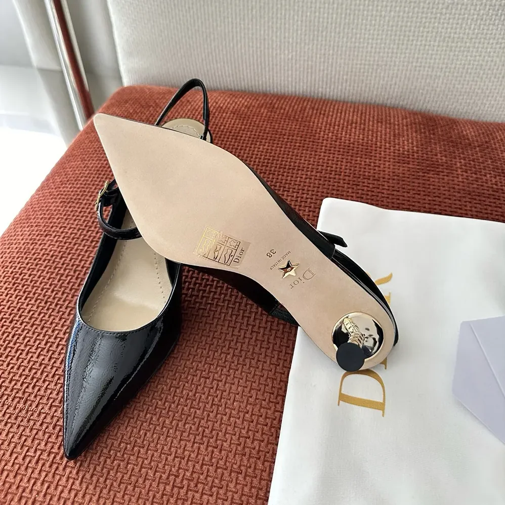 Dior Icon Slingback Pump Black Crinkled Patent Calfskin for Women Dior Icon Slingback Pump Black Crinkled Patent Calfskin for Women