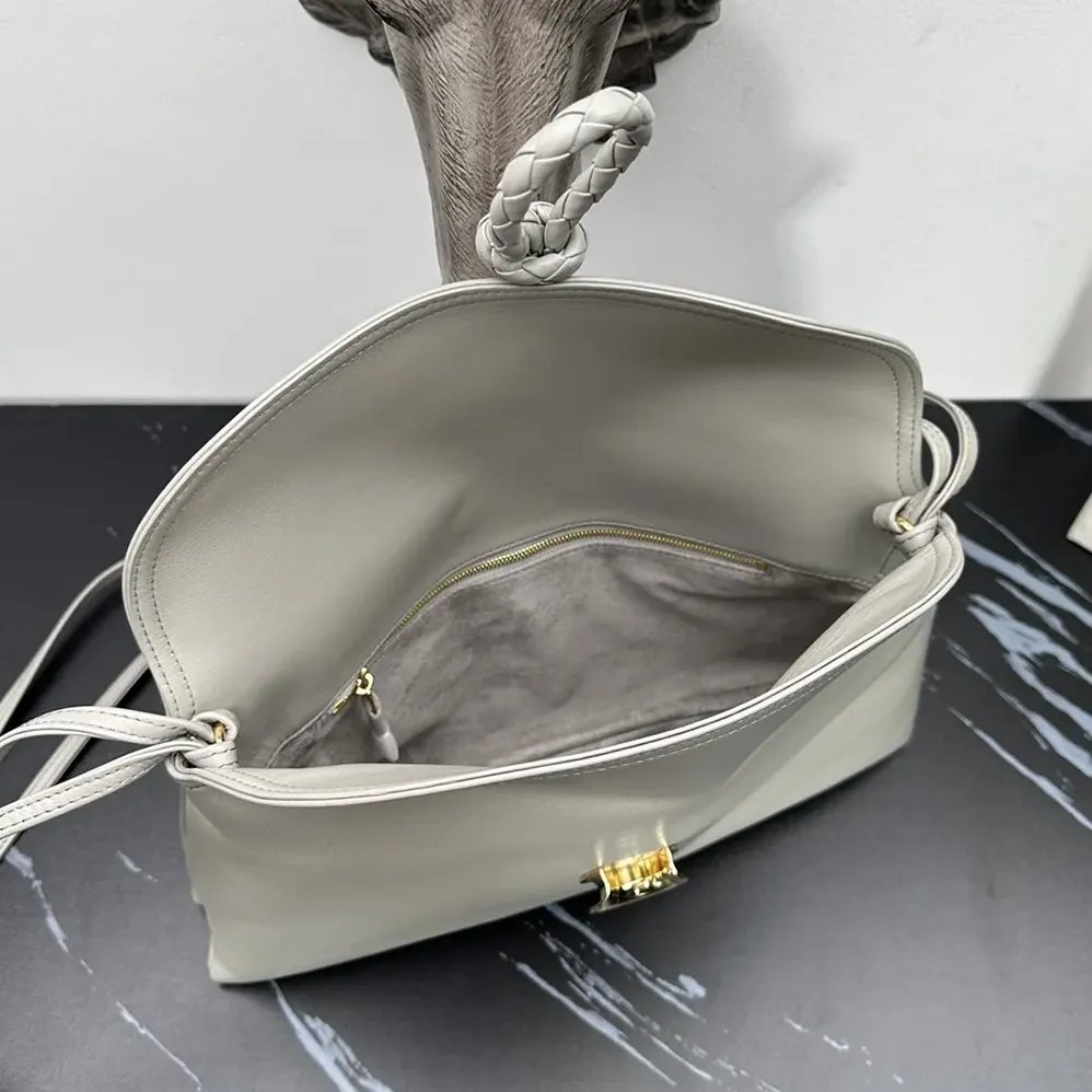Bottega Veneta Liberta Cross-body Bag in Smooth Calf Leather for Women in Silver
