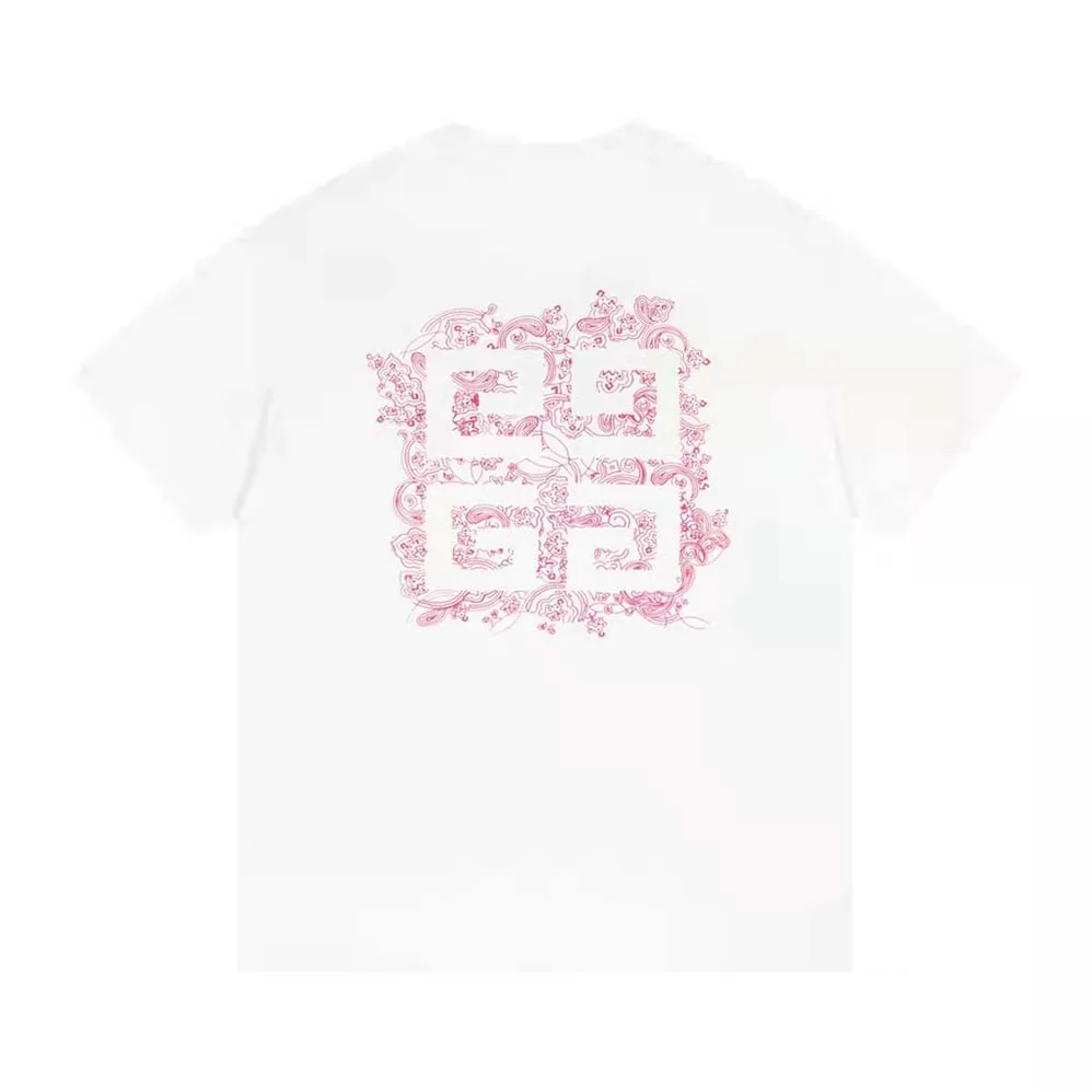 Givenchy T-shirt in 4G GIVENCHY Embroidered Jersey for Women in Pink