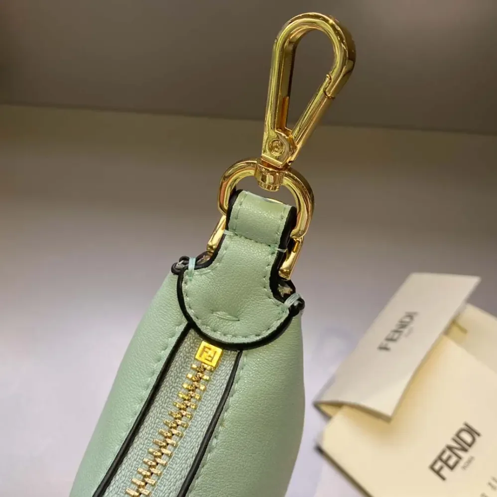 Fendi Nano Fendigraphy Lime Leather Charm for Women Fendi Nano Fendigraphy Lime Leather Charm for Women