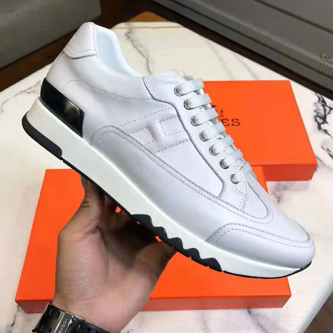 Hermes Trail sneaker in Calfskin for Women in White