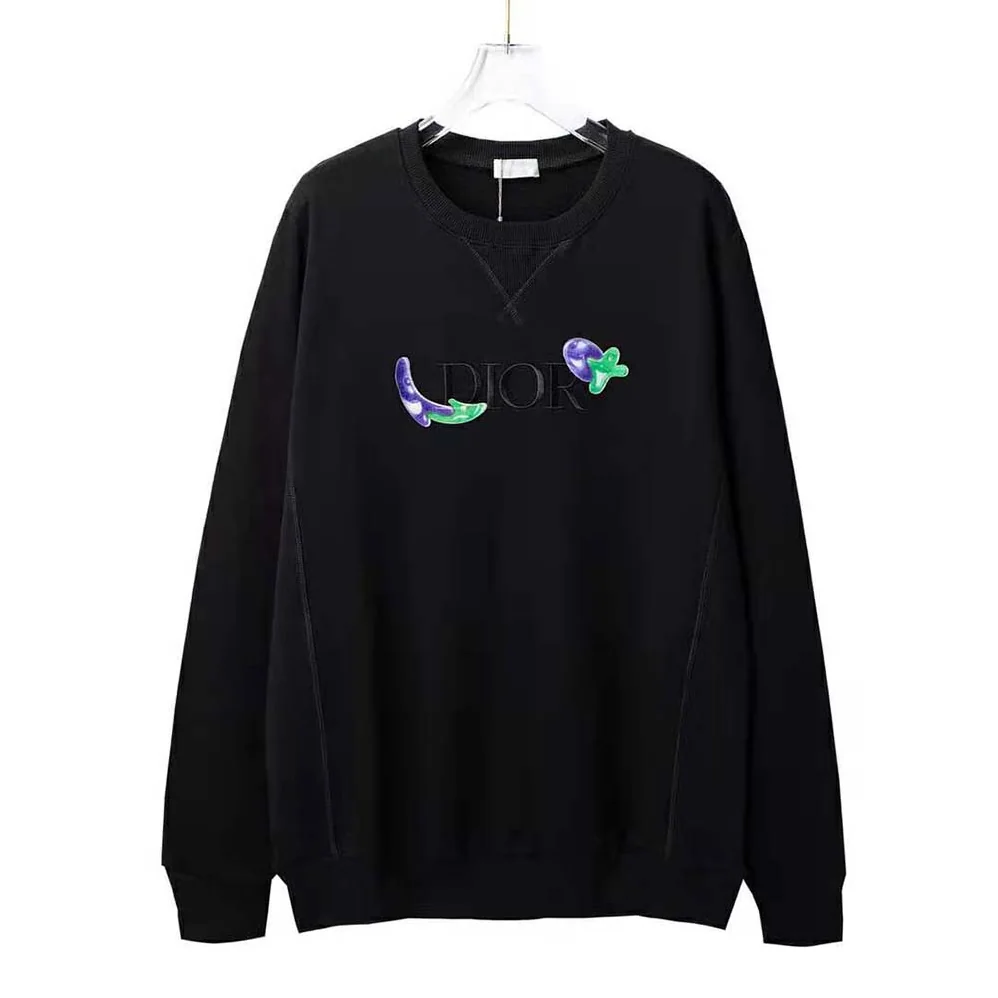 Dior Oversized Dior and Kenny Scharf Sweatshirt Black Cotton Fleece for Women