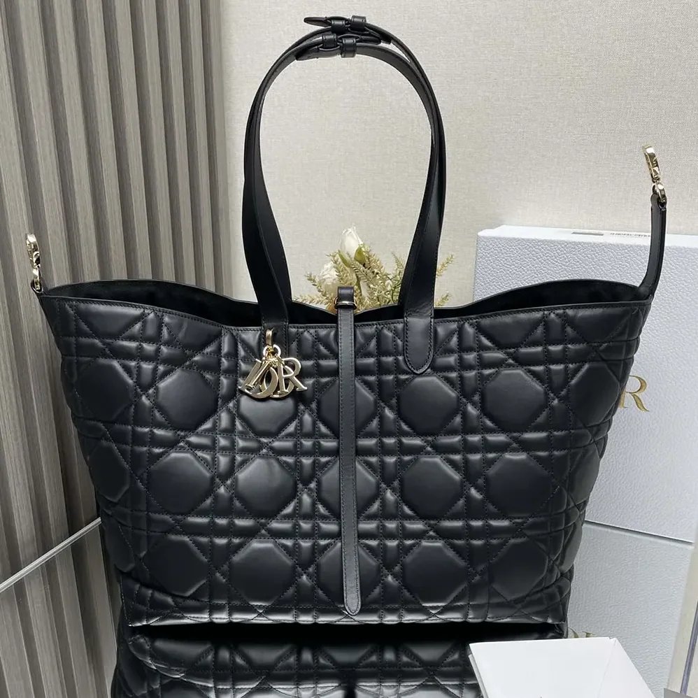 Dior Large Dior Toujours Bag Black Macrocannage Calfskin for Women Dior Large Dior Toujours Bag Black Macrocannage Calfskin for Women