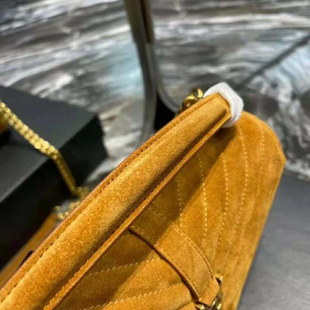 Saint Laurent YSL College Medium in Quilted Suede for Women