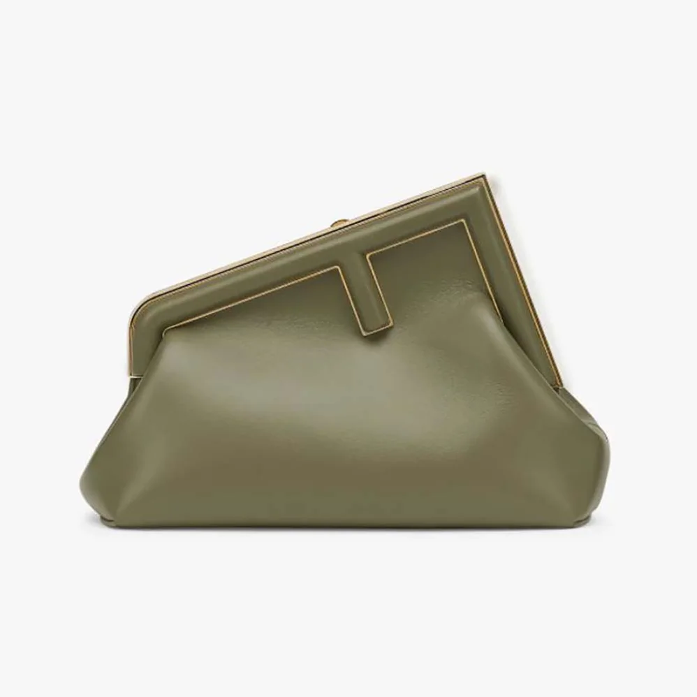 Fendi First Small Dark Green Leather Bag for Women