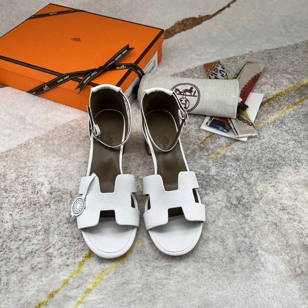 Hermes Encens 50 Sandal White