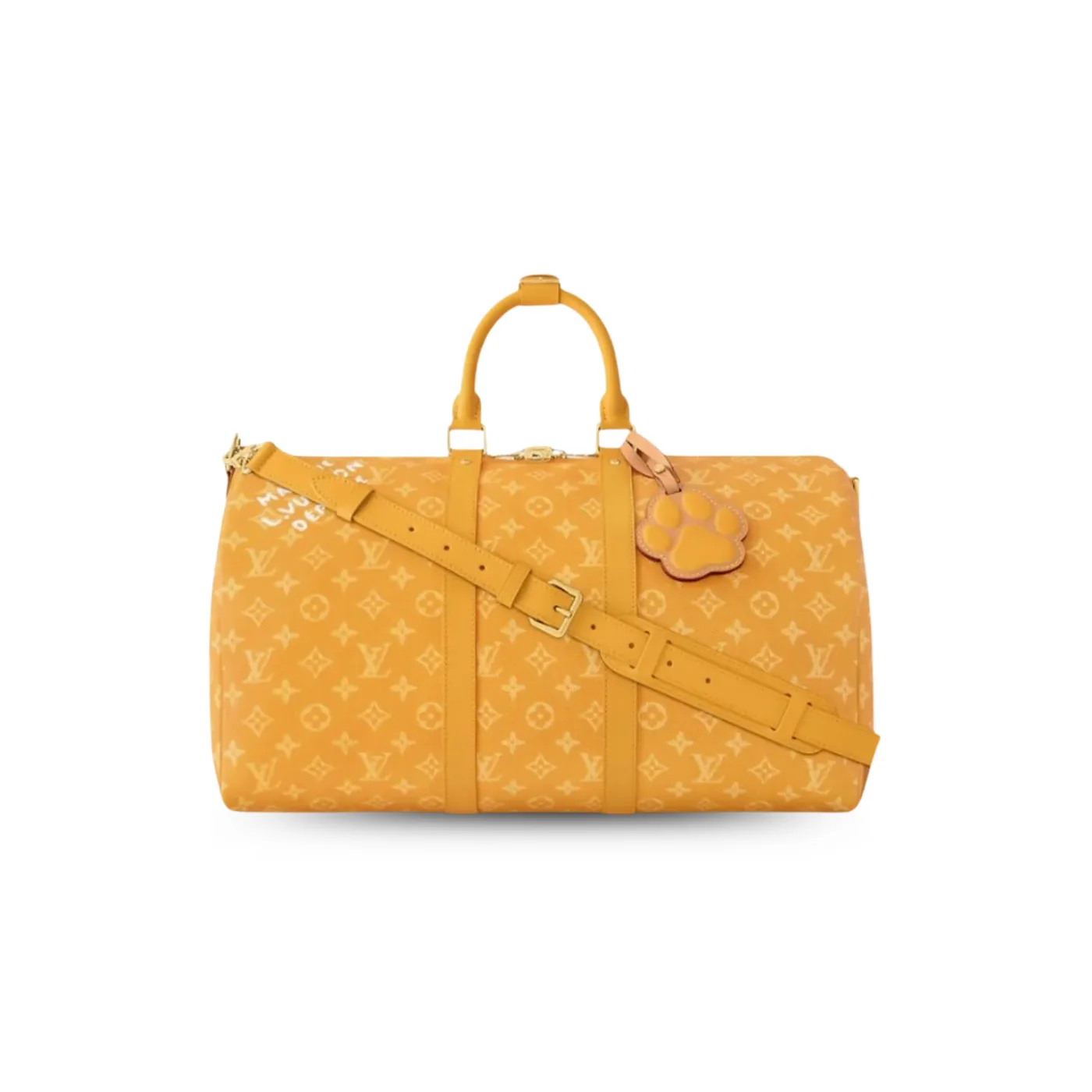Louis Vuitton Keepall Bandouliere 45 Travel Bag in Yellow Gold Hardware