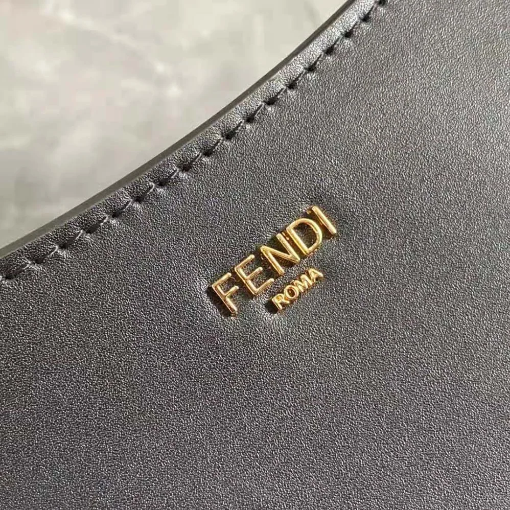 Fendi O'Lock Swing Black Fox Fur and Leather Pouch for Women Fendi O'Lock Swing Black Fox Fur and Leather Pouch for Women