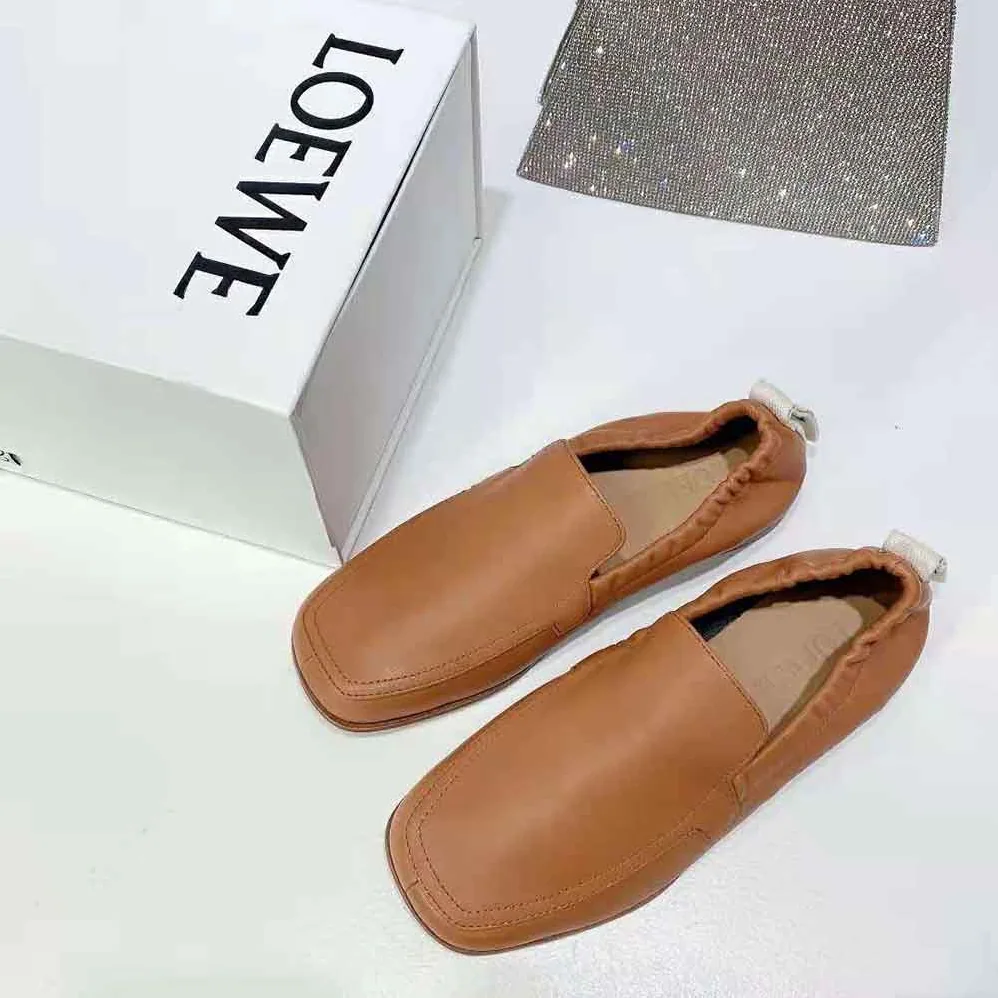 Loewe Elasticated Loafer in Calf for Women in Brown Loewe Elasticated Loafer in Calf for Women in Brown