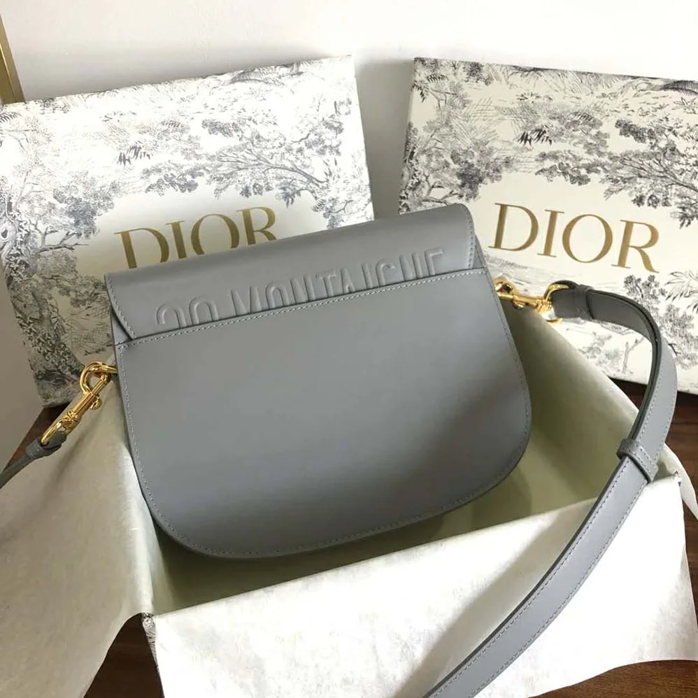 Dior Medium Dior Bobby Bag Denim Box Calfskin for Women in Silver