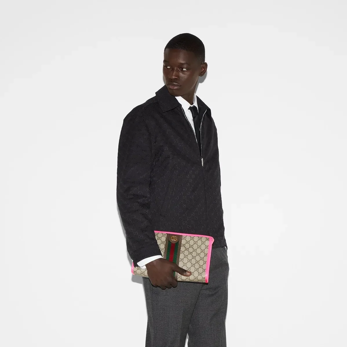 Gucci Ophidia Clutch & Pouch in Beige Gold Hardware