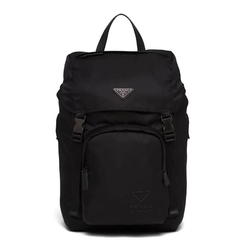 Prada Re-Nylon and Saffiano Leather Backpack for Women in Black