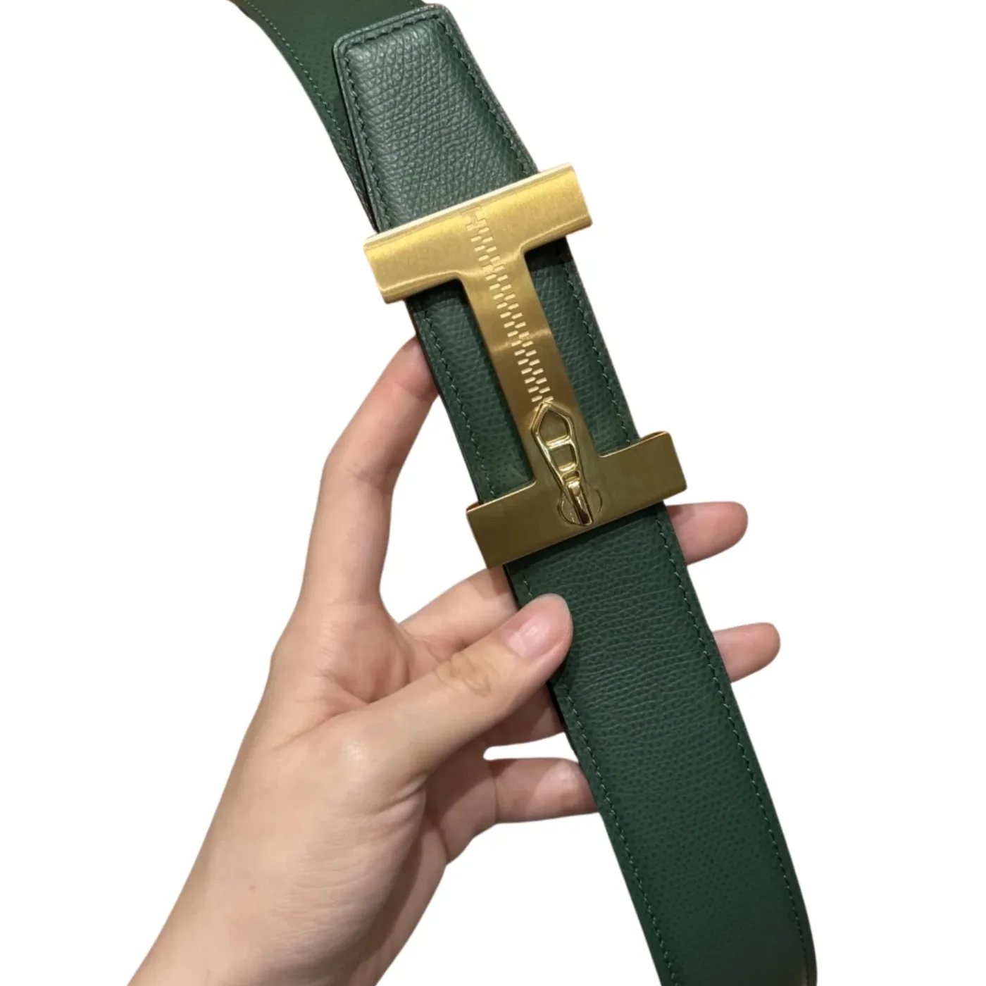 Hermès H-Zip Reversible Belt Black & Green Hermès H-Zip Reversible Belt Black & Green