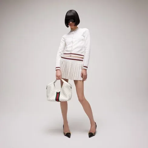 Gucci Giglio Small Tote Bag in White Palladium Hardware Gucci Giglio Small Tote Bag in White Palladium Hardware