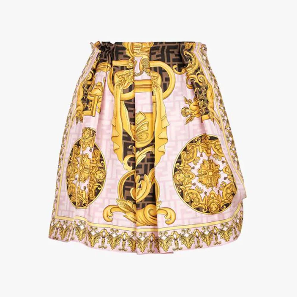 Fendi Fendace Multicolor Silk Skirt for Women