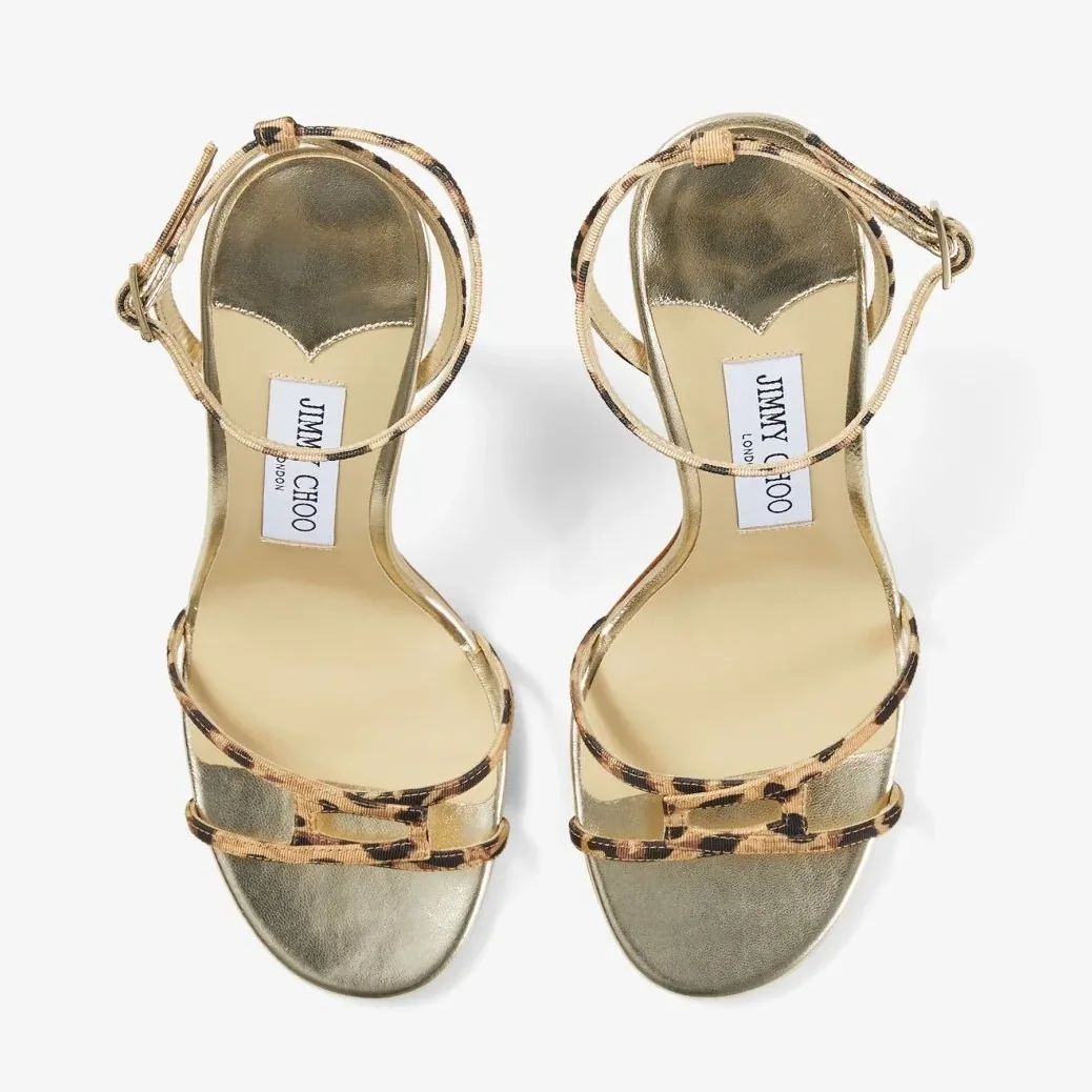 Jimmy Choo Leo Leopard-Print Sandal Natural 1998LEOQKB