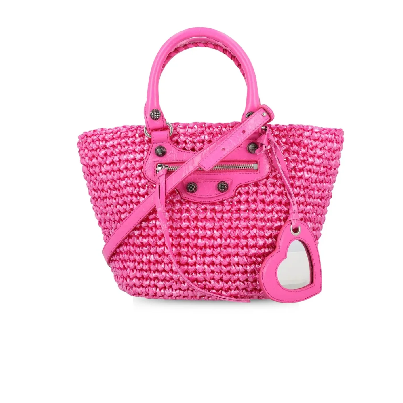 Balenciaga Le Cagole Small Panier Tote Bag Pink 11 Inches/ Balenciaga Le Cagole Small Panier Tote Bag Pink 11 Inches/