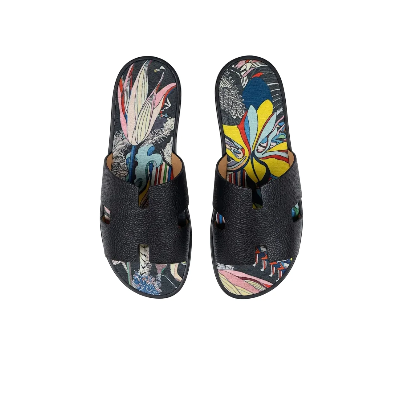 Hermes Izmir Sandals Black in Multicolor Hermes Izmir Sandals Black in Multicolor