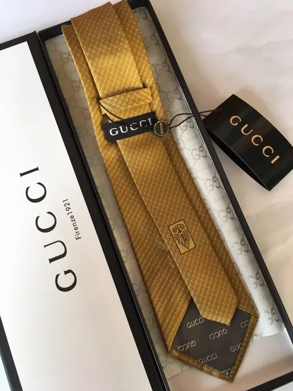 Gucci Silk Tie Yellow GG for Men