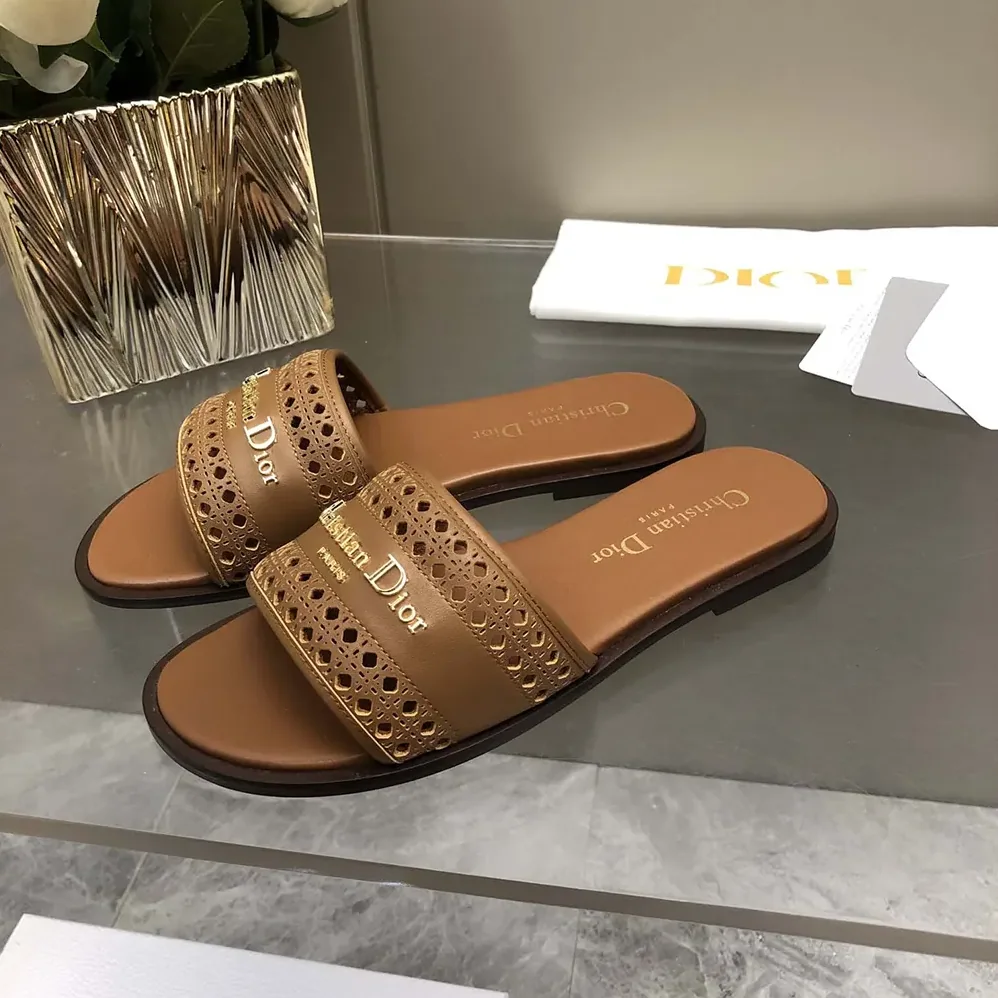 Dior Camel Calfskin with Openwork Microcannage Motif for Women Dior Camel Calfskin with Openwork Microcannage Motif for Women