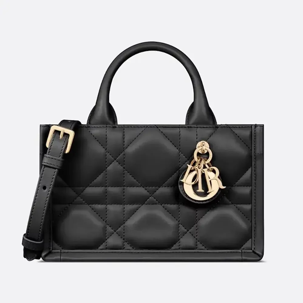 Dior Mini Dior Book Tote Black Macrocannage Calfskin for Women Dior Mini Dior Book Tote Black Macrocannage Calfskin for Women