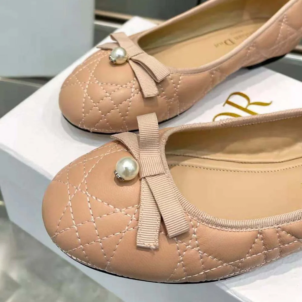 Dior Ballet Flat Nude Quilted Cannage Calfskin for Women Dior Ballet Flat Nude Quilted Cannage Calfskin for Women