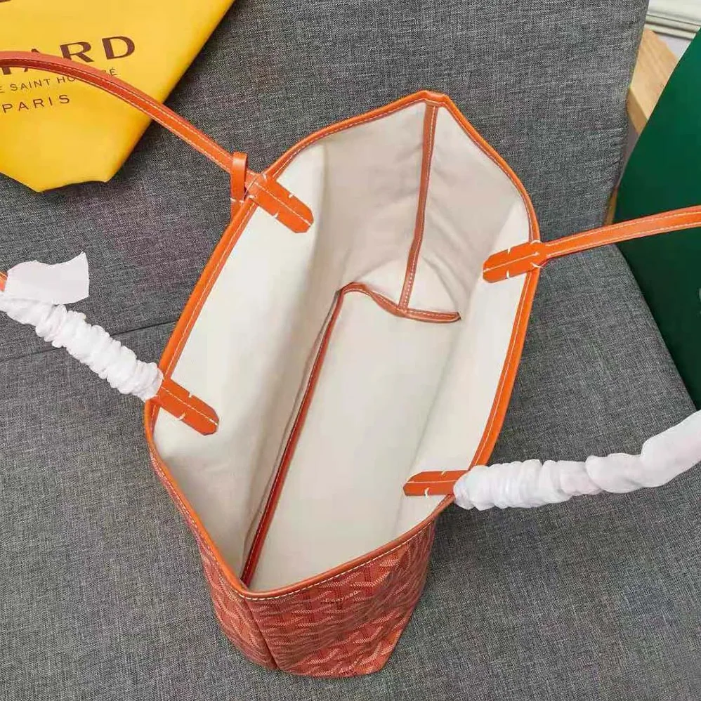 Goyard Sac Artois MM in Goyardine Canvas & Chevroches Calfskin for Women in Orange Goyard Sac Artois MM in Goyardine Canvas & Chevroches Calfskin for Women in Orange
